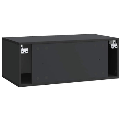 Wandbeugel TV-kast Zwart 78,5 x 41 x 30 cm Bewerkt hout