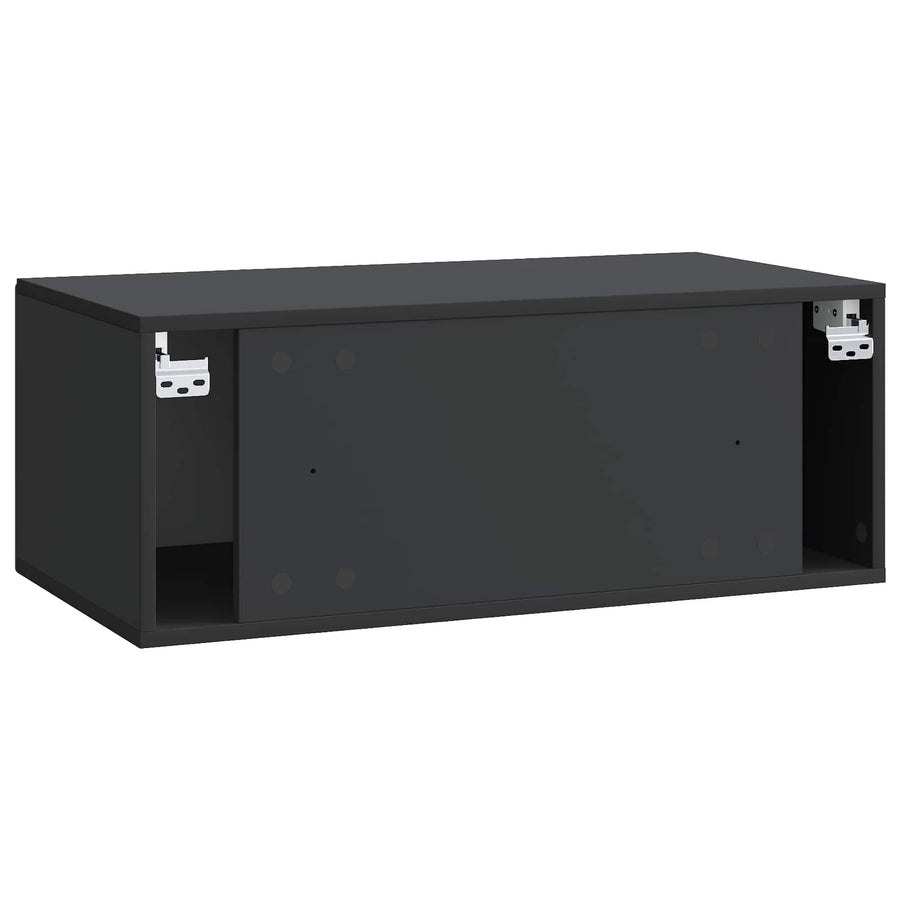 Wandbeugel TV-kast Zwart 78,5 x 41 x 30 cm Bewerkt hout
