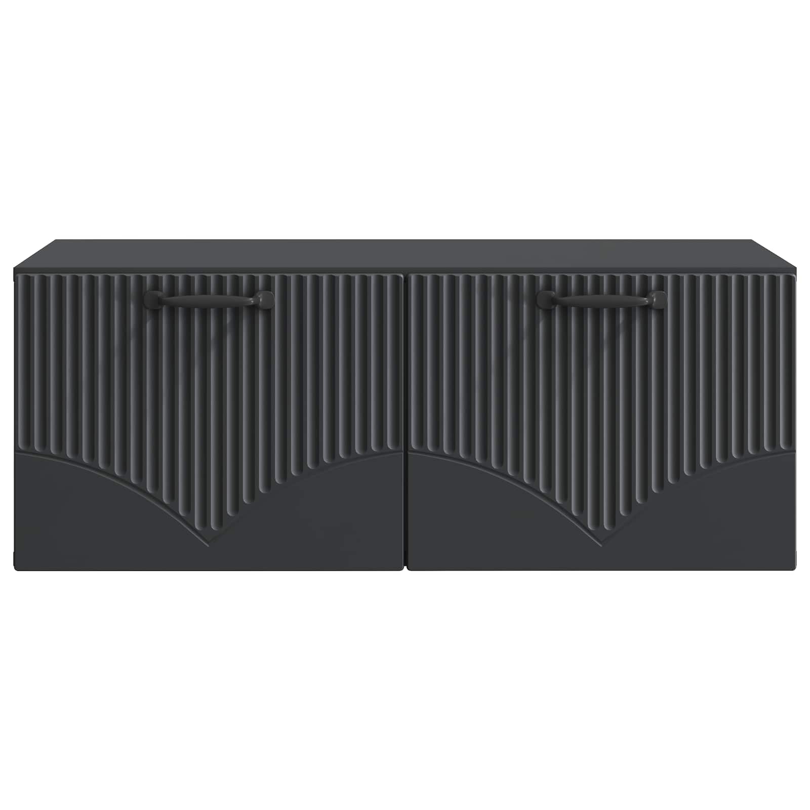 Wandbeugel TV-kast Zwart 78,5 x 41 x 30 cm Bewerkt hout