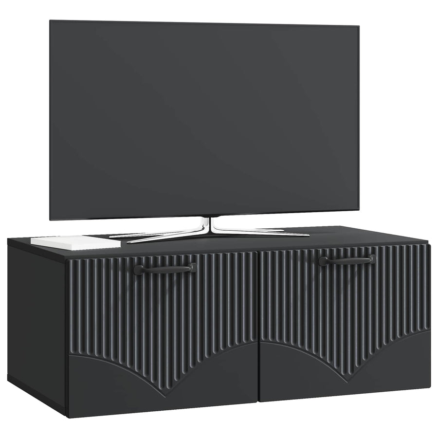 Wandbeugel TV-kast Zwart 78,5 x 41 x 30 cm Bewerkt hout