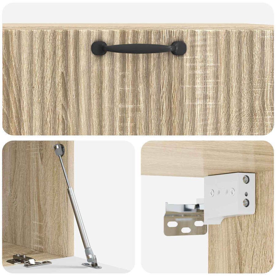Wandbeugel TV-kast Sonoma Eiken 78,5 x 41 x 30 cm Bewerkt hout
