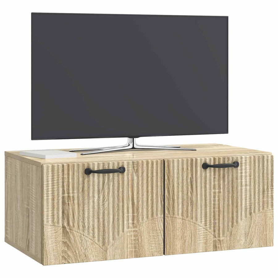 Wandbeugel TV-kast Sonoma Eiken 78,5 x 41 x 30 cm Bewerkt hout