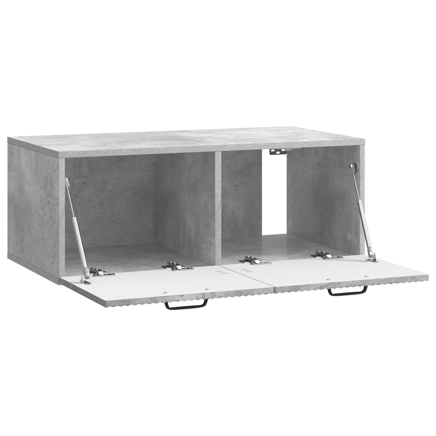 Wandbeugel TV-kast Betongrijs 78,5 x 41 x 30 cm Bewerkt hout