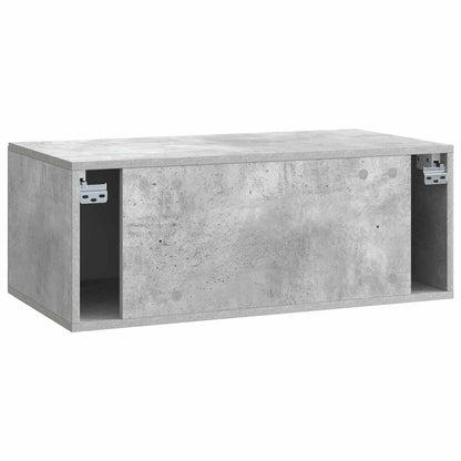 Wandbeugel TV-kast Betongrijs 78,5 x 41 x 30 cm Bewerkt hout