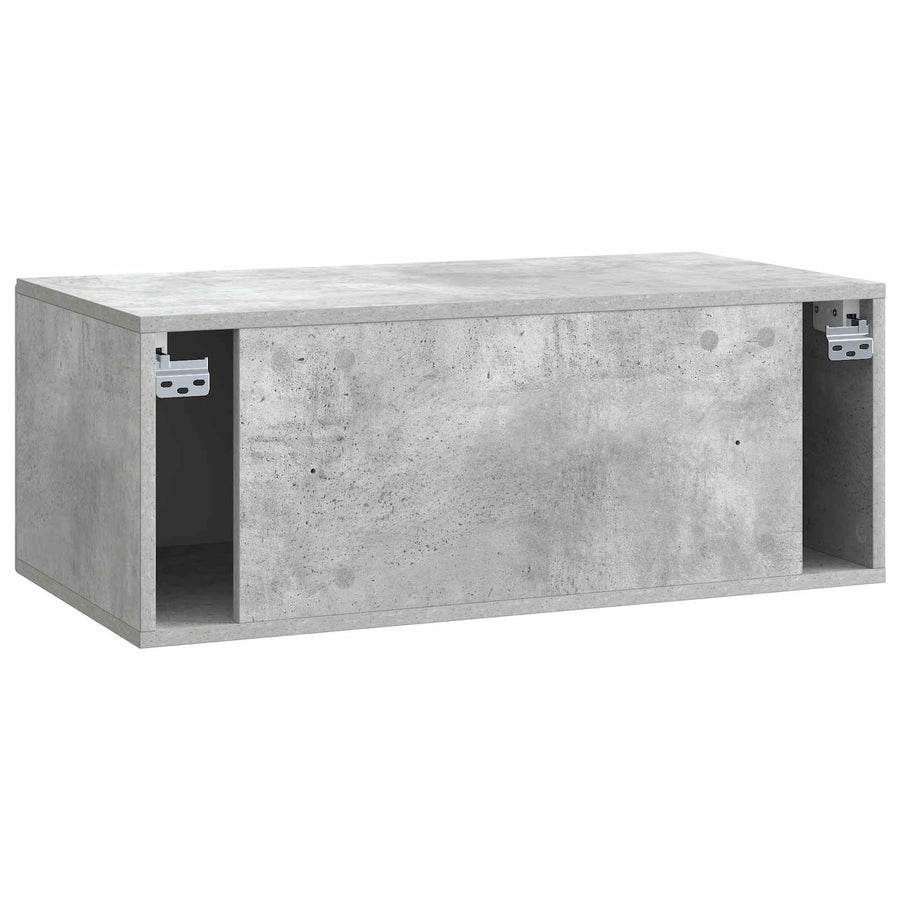 Wandbeugel TV-kast Betongrijs 78,5 x 41 x 30 cm Bewerkt hout
