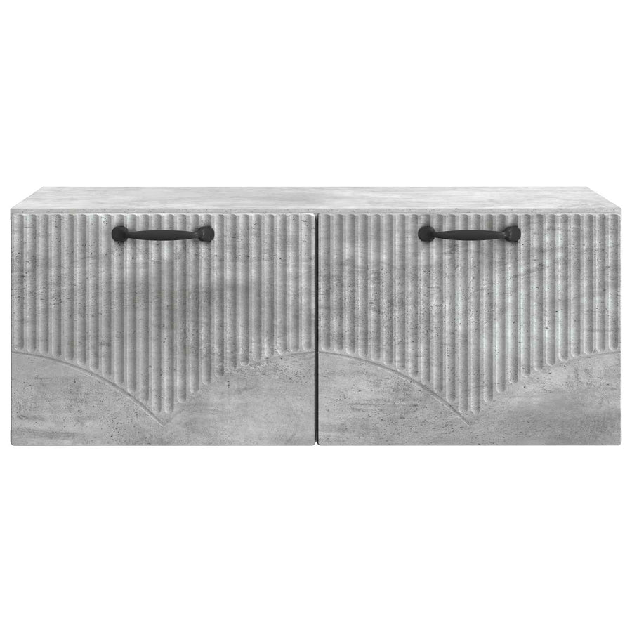 Wandbeugel TV-kast Betongrijs 78,5 x 41 x 30 cm Bewerkt hout