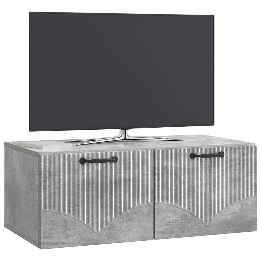 Wandbeugel TV-kast Betongrijs 78,5 x 41 x 30 cm Bewerkt hout