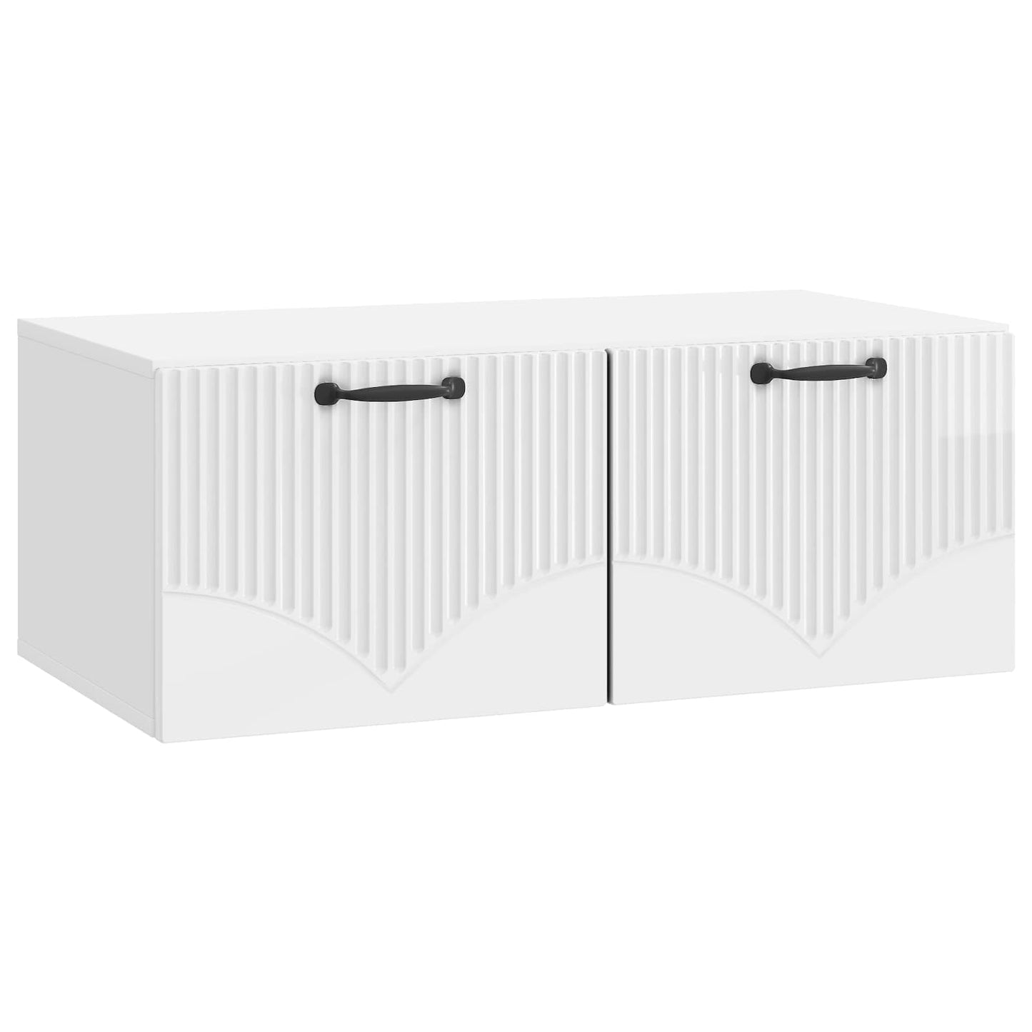 Wandbeugel TV-kast Hoogglans Wit 78,5 x 41 x 30 cm Bewerkt hout