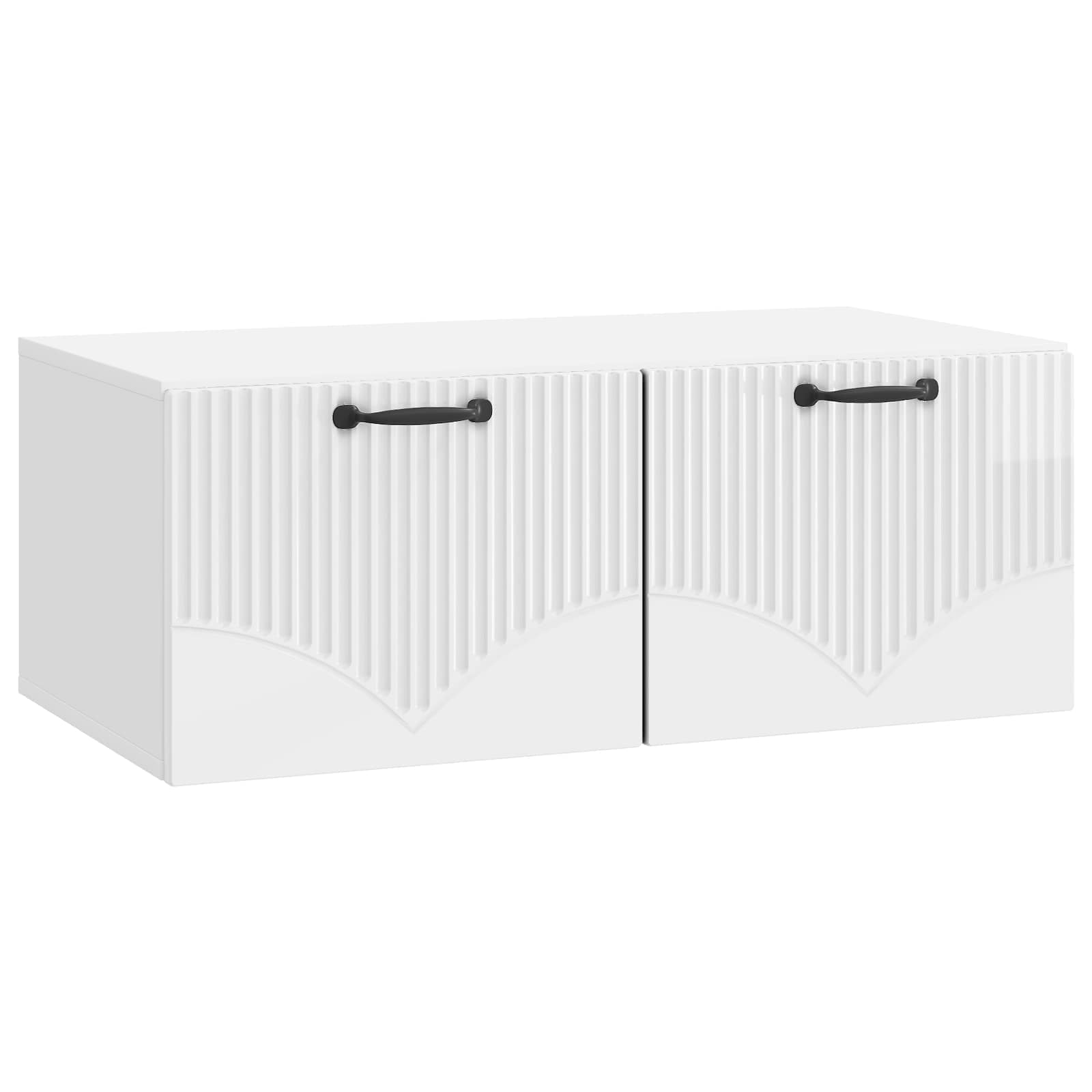 Wandbeugel TV-kast Hoogglans Wit 78,5 x 41 x 30 cm Bewerkt hout
