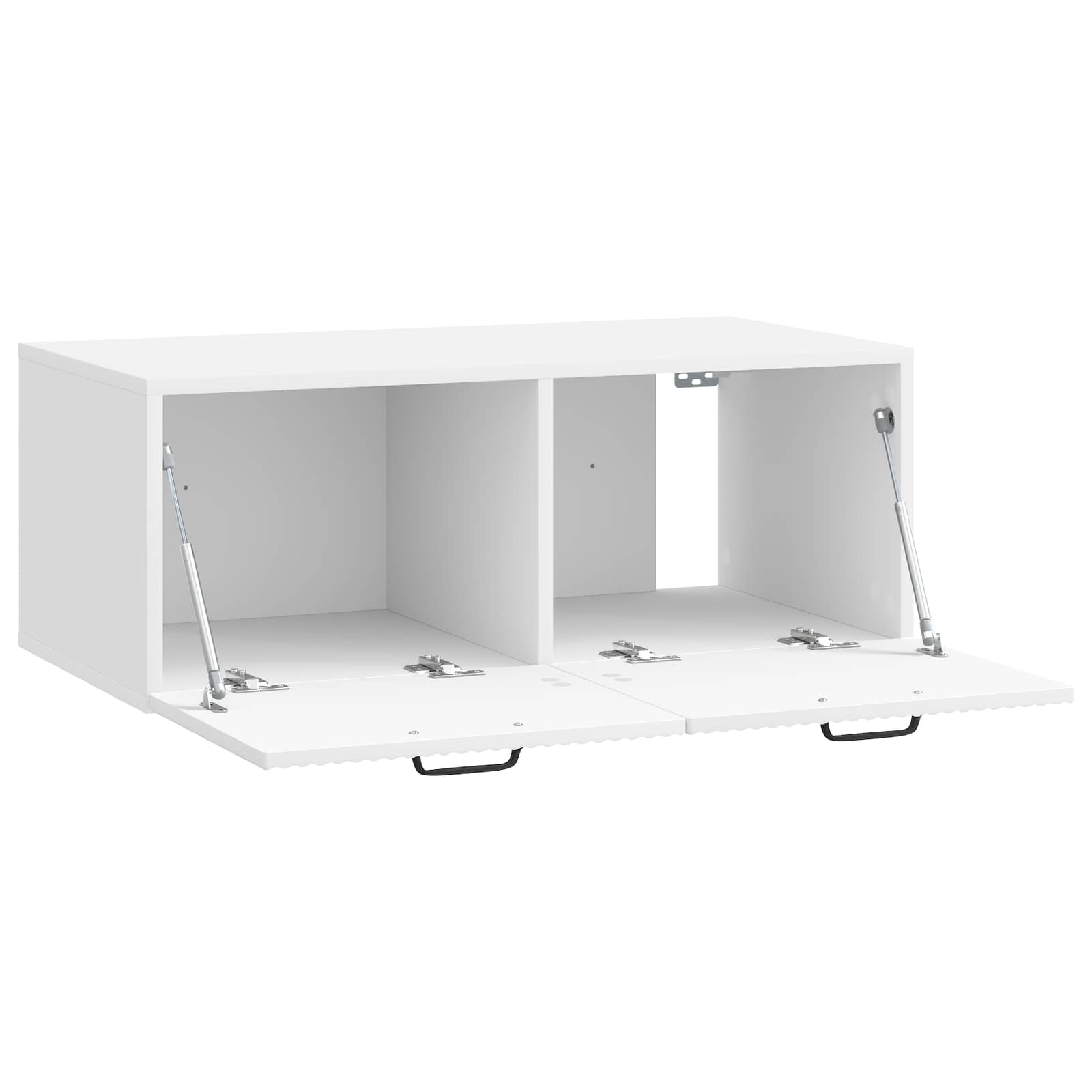 Wandbeugel TV-kast Hoogglans Wit 78,5 x 41 x 30 cm Bewerkt hout