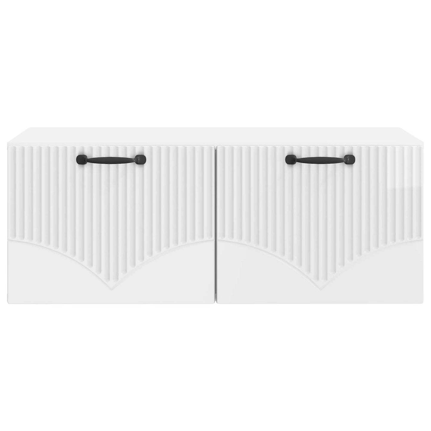 Wandbeugel TV-kast Hoogglans Wit 78,5 x 41 x 30 cm Bewerkt hout