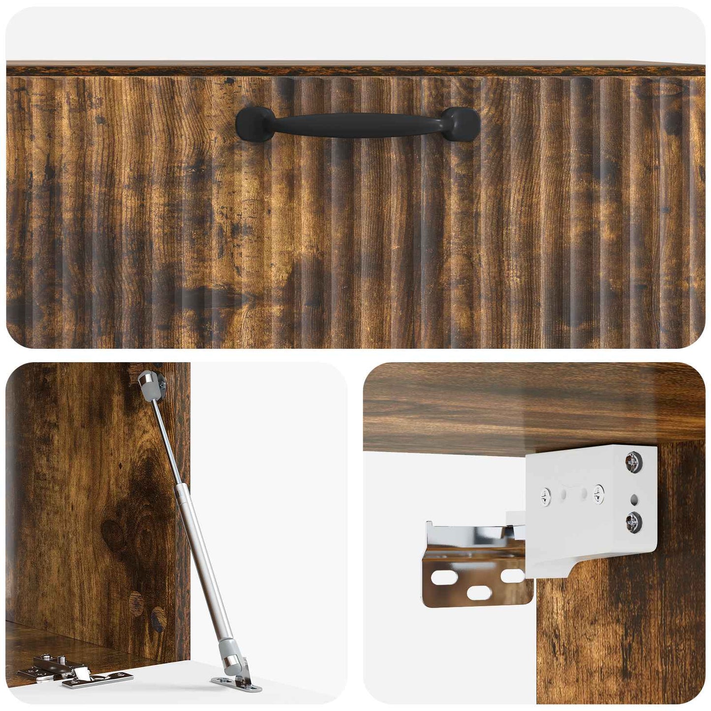 Wandbeugel TV-kast Gerookt eiken 78,5 x 41 x 30 cm Bewerkt hout