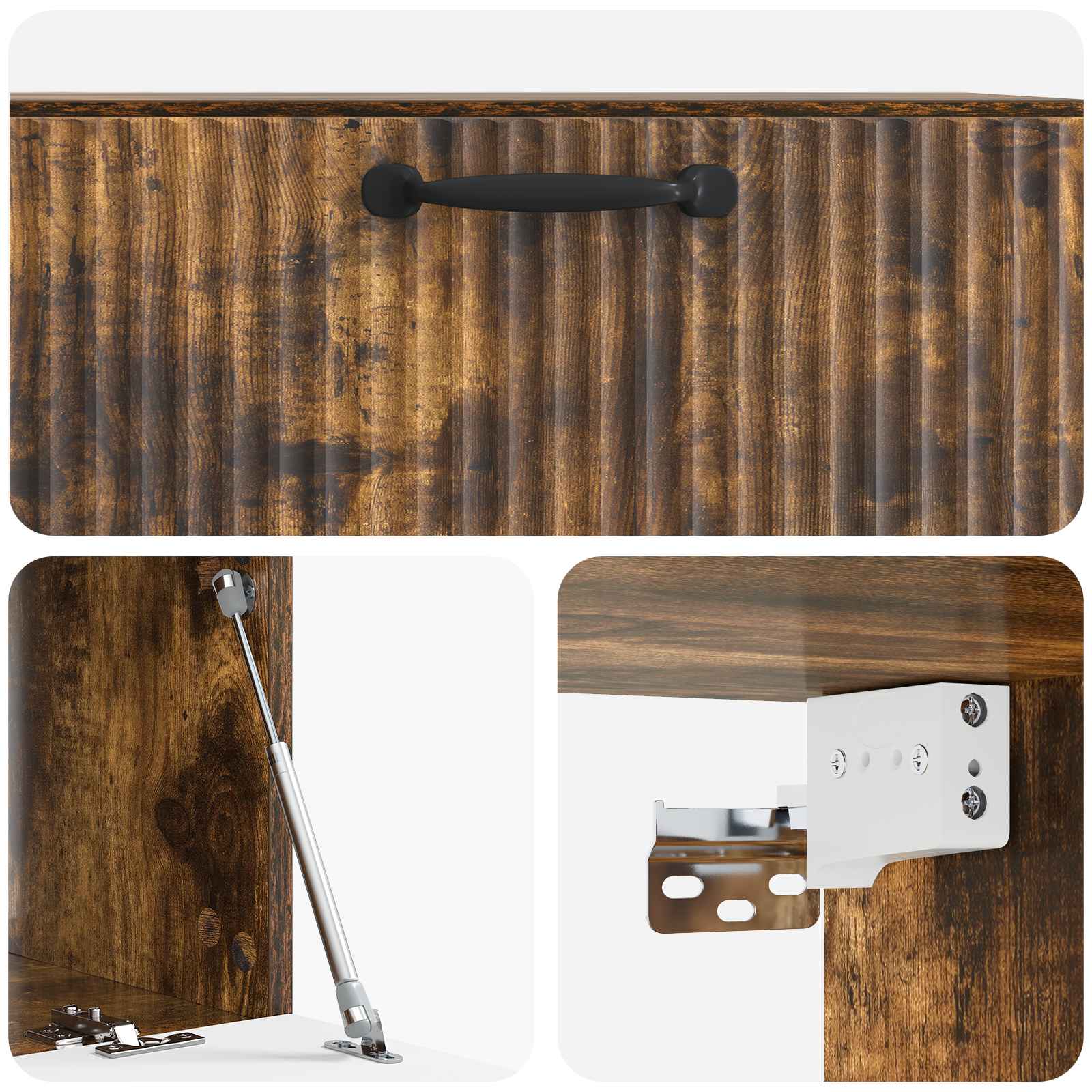 Wandbeugel TV-kast Gerookt eiken 78,5 x 41 x 30 cm Bewerkt hout