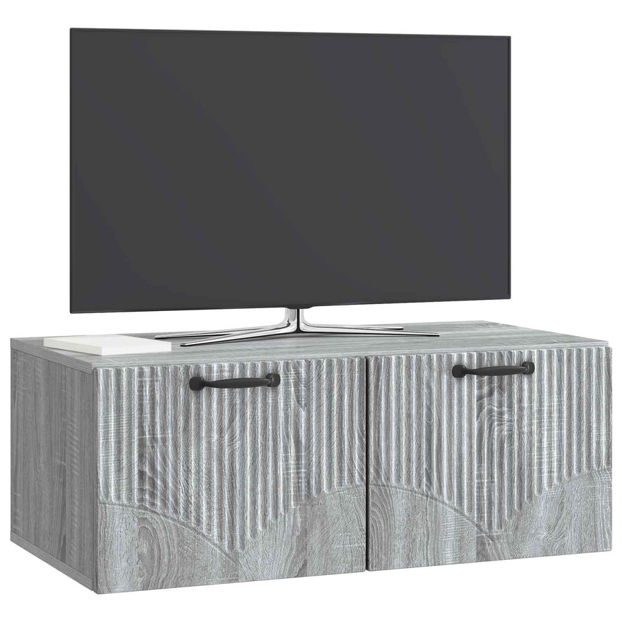 Wandbeugel TV-kast Grijs sonoma 78,5 x 41 x 30 cm Bewerkt hout