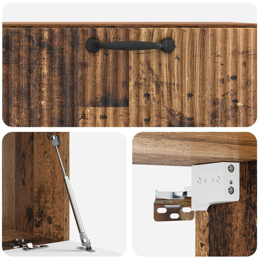 Wandbeugel TV-kast Oud hout 78,5 x 41 x 30 cm Bewerkt hout