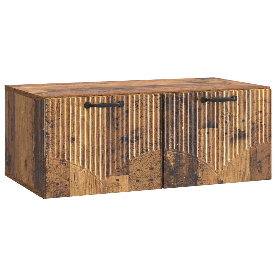 Wandbeugel TV-kast Oud hout 78,5 x 41 x 30 cm Bewerkt hout