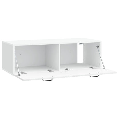 Wandbeugel TV-kast Wit 98 x 41 x 30 cm Bewerkt hout