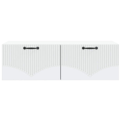 Wandbeugel TV-kast Wit 98 x 41 x 30 cm Bewerkt hout
