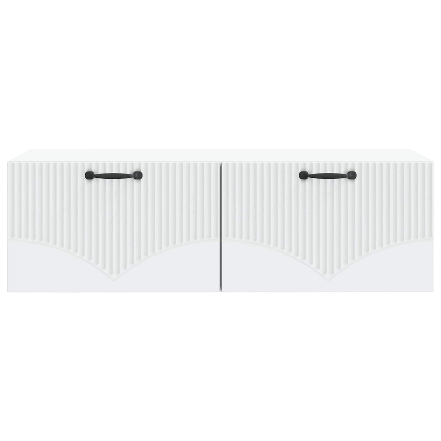 Wandbeugel TV-kast Wit 98 x 41 x 30 cm Bewerkt hout