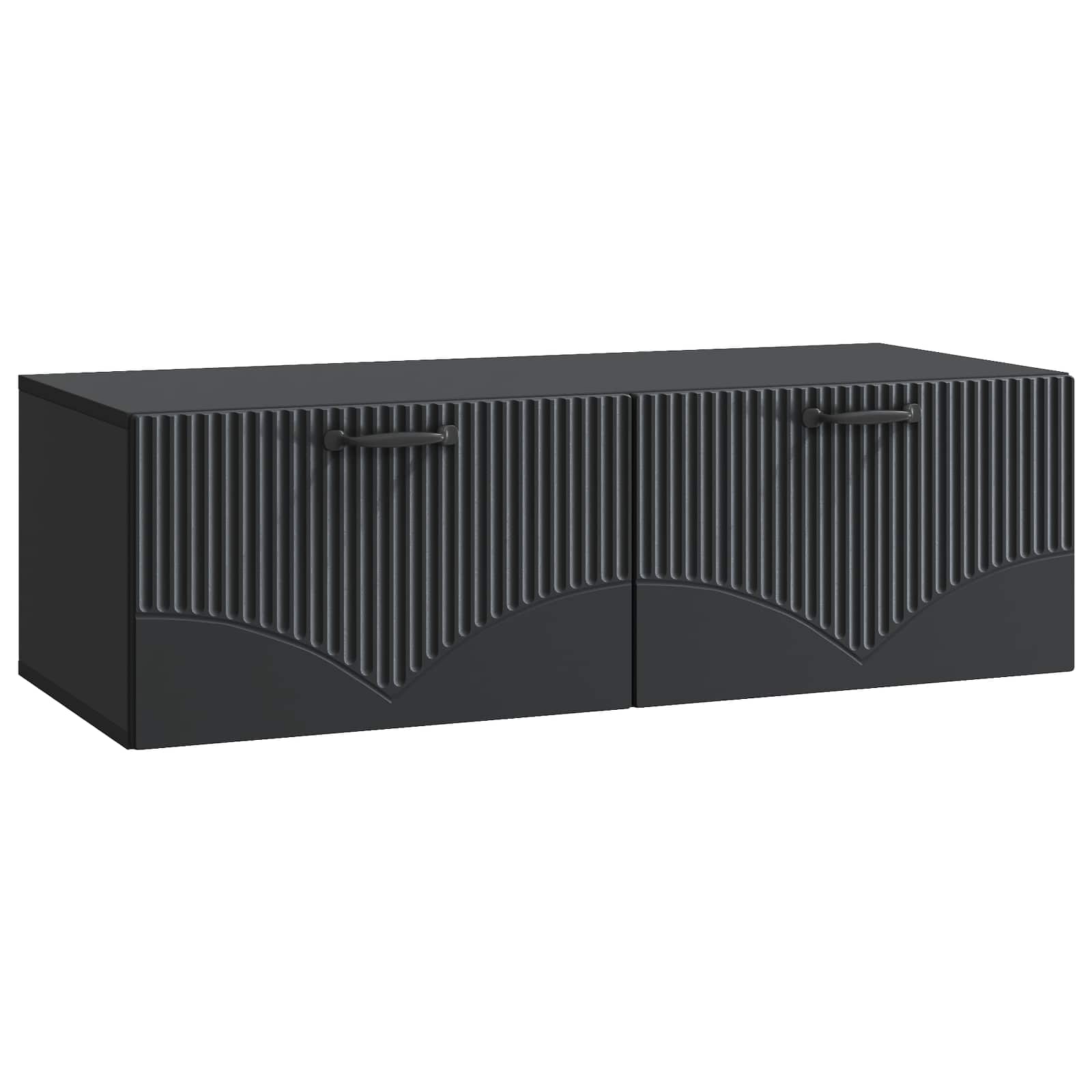 Wandbeugel TV-kast Zwart 98 x 41 x 30 cm Bewerkt hout