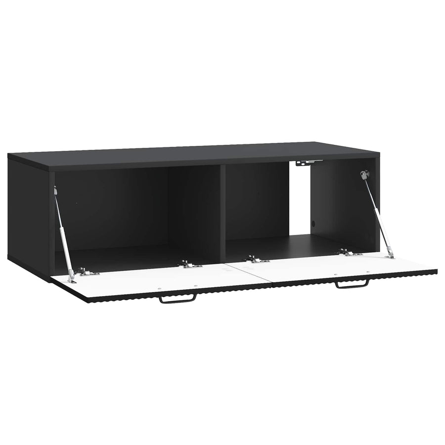 Wandbeugel TV-kast Zwart 98 x 41 x 30 cm Bewerkt hout