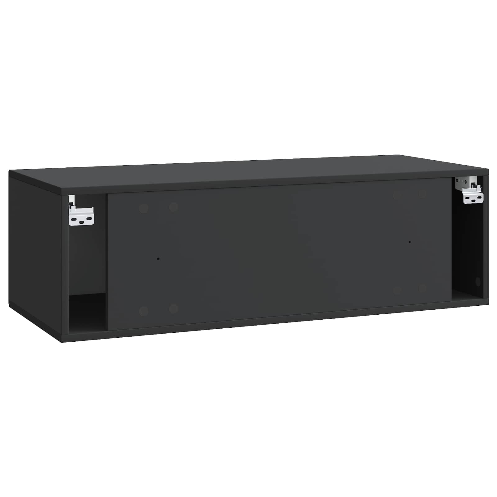 Wandbeugel TV-kast Zwart 98 x 41 x 30 cm Bewerkt hout