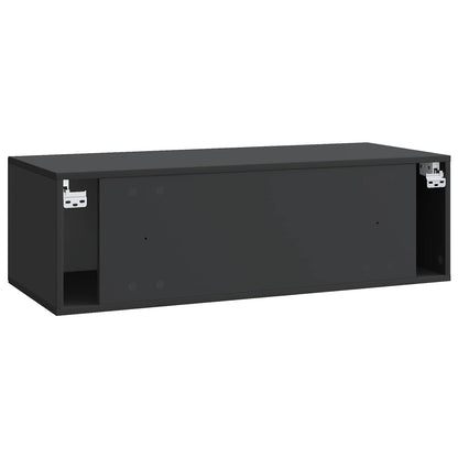 Wandbeugel TV-kast Zwart 98 x 41 x 30 cm Bewerkt hout