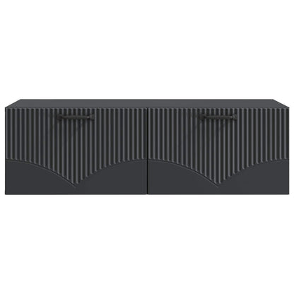 Wandbeugel TV-kast Zwart 98 x 41 x 30 cm Bewerkt hout