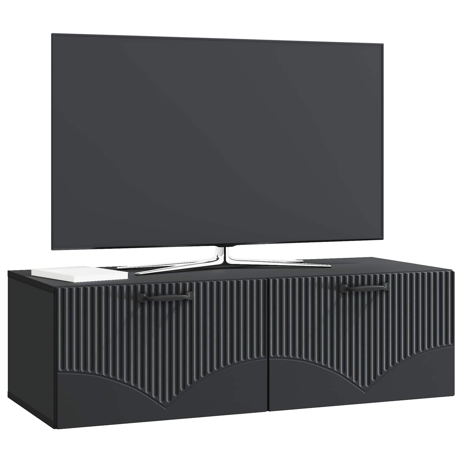 Wandbeugel TV-kast Zwart 98 x 41 x 30 cm Bewerkt hout