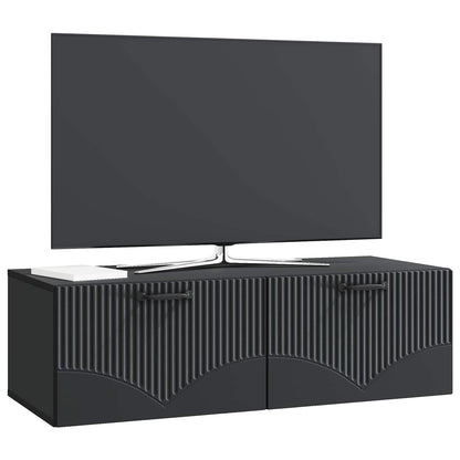Wandbeugel TV-kast Zwart 98 x 41 x 30 cm Bewerkt hout