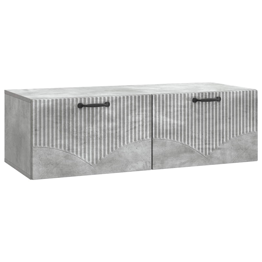 Wandbeugel TV-kast Betongrijs 98 x 41 x 30 cm Bewerkt hout