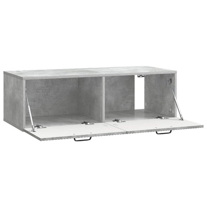 Wandbeugel TV-kast Betongrijs 98 x 41 x 30 cm Bewerkt hout
