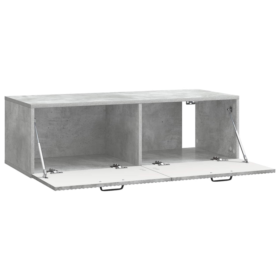 Wandbeugel TV-kast Betongrijs 98 x 41 x 30 cm Bewerkt hout