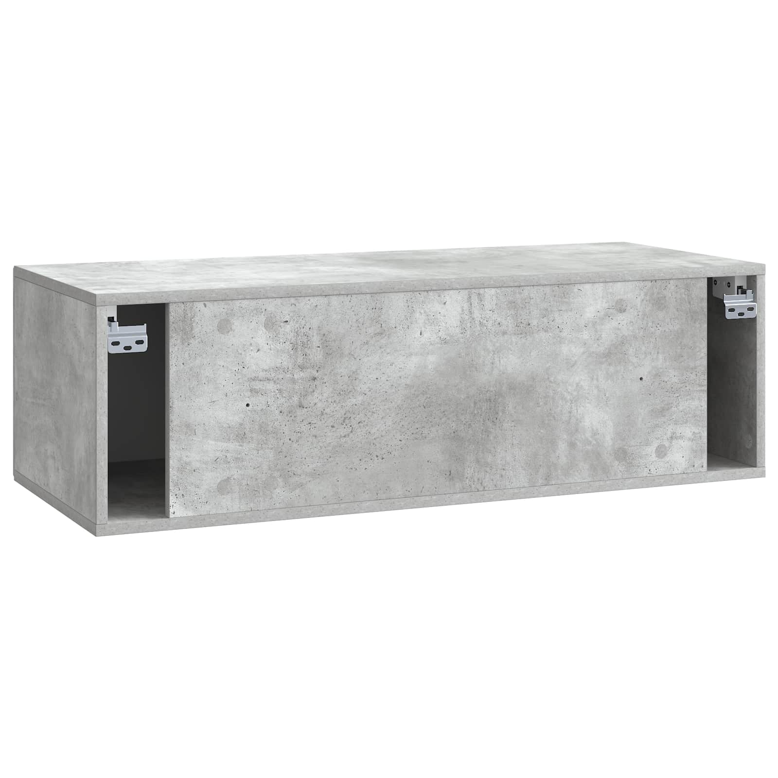 Wandbeugel TV-kast Betongrijs 98 x 41 x 30 cm Bewerkt hout