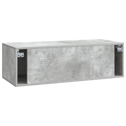 Wandbeugel TV-kast Betongrijs 98 x 41 x 30 cm Bewerkt hout