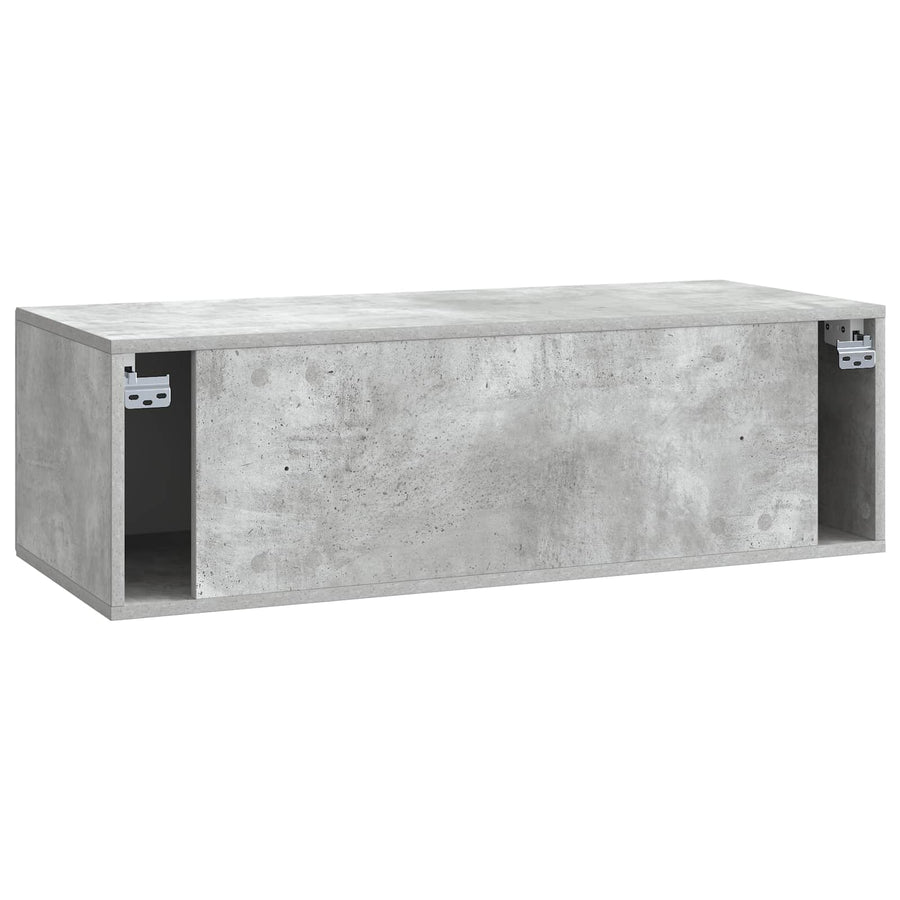 Wandbeugel TV-kast Betongrijs 98 x 41 x 30 cm Bewerkt hout