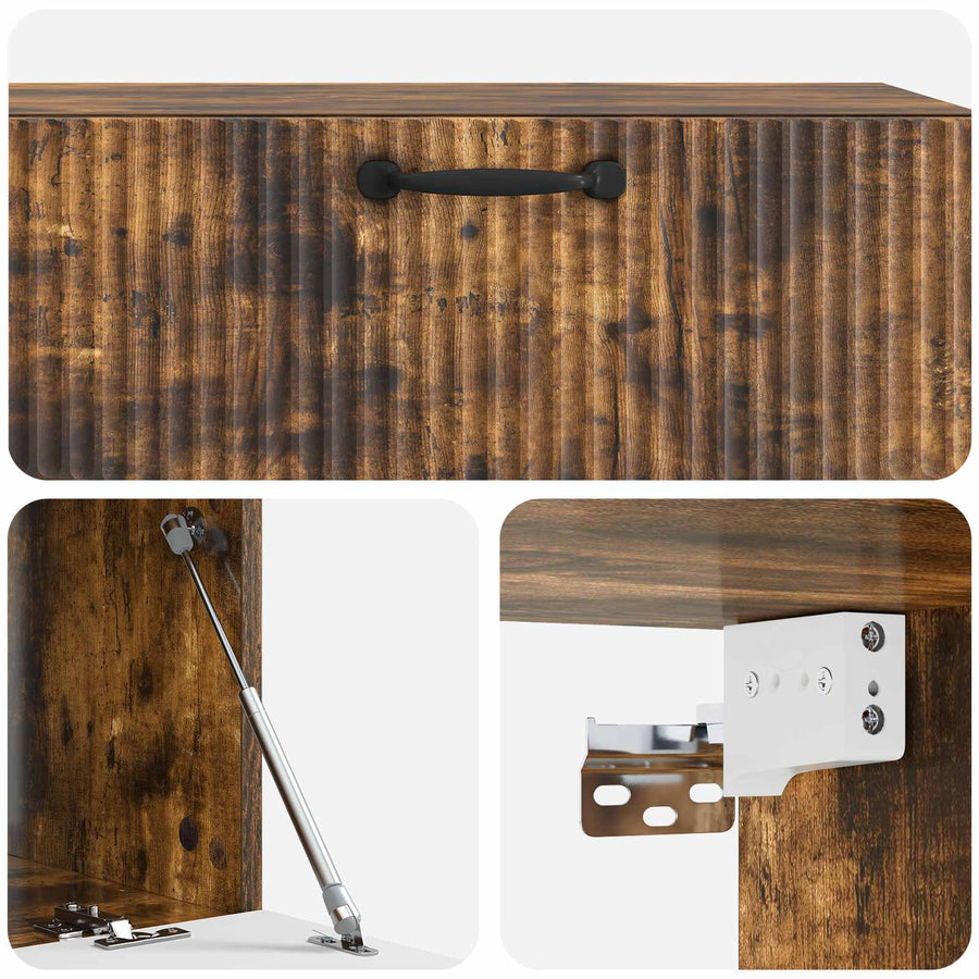 Wandbeugel TV-kast Gerookt eiken 98 x 41 x 30 cm Bewerkt hout