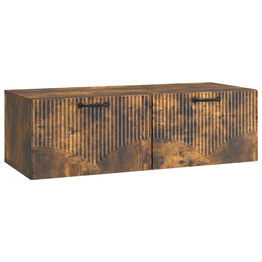 Wandbeugel TV-kast Gerookt eiken 98 x 41 x 30 cm Bewerkt hout