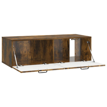 Wandbeugel TV-kast Gerookt eiken 98 x 41 x 30 cm Bewerkt hout