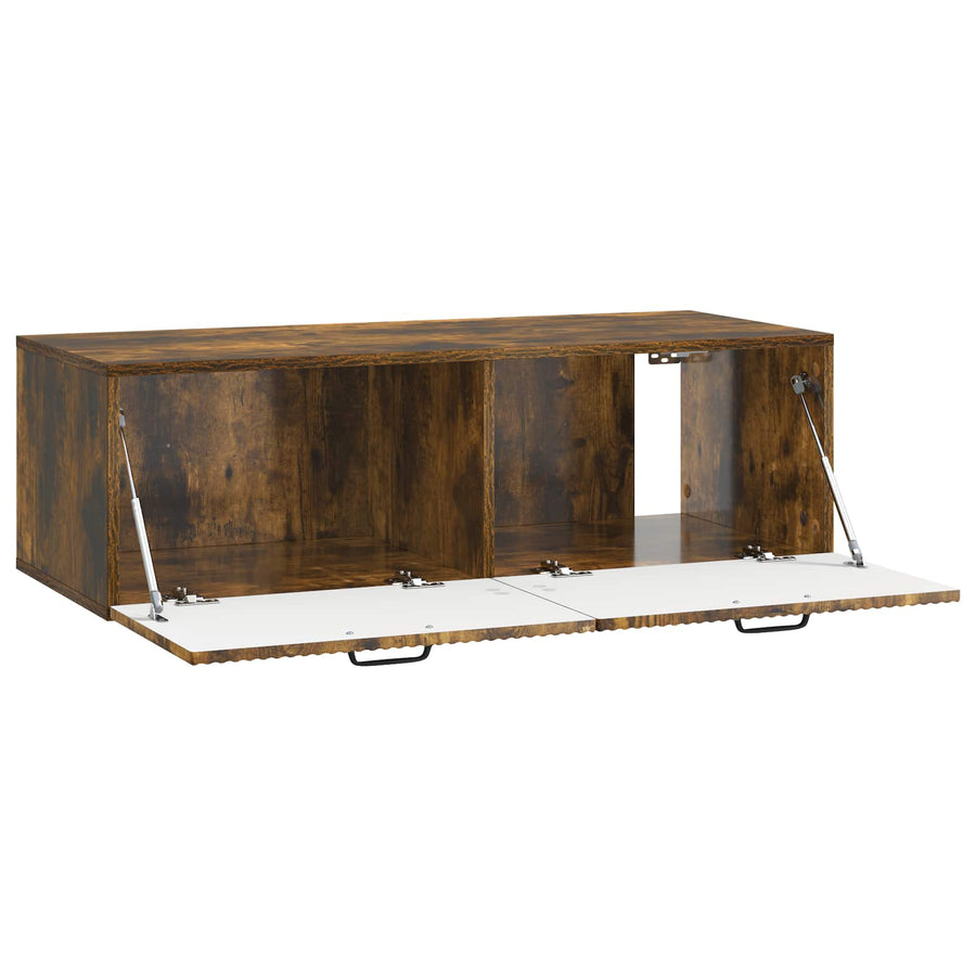 Wandbeugel TV-kast Gerookt eiken 98 x 41 x 30 cm Bewerkt hout