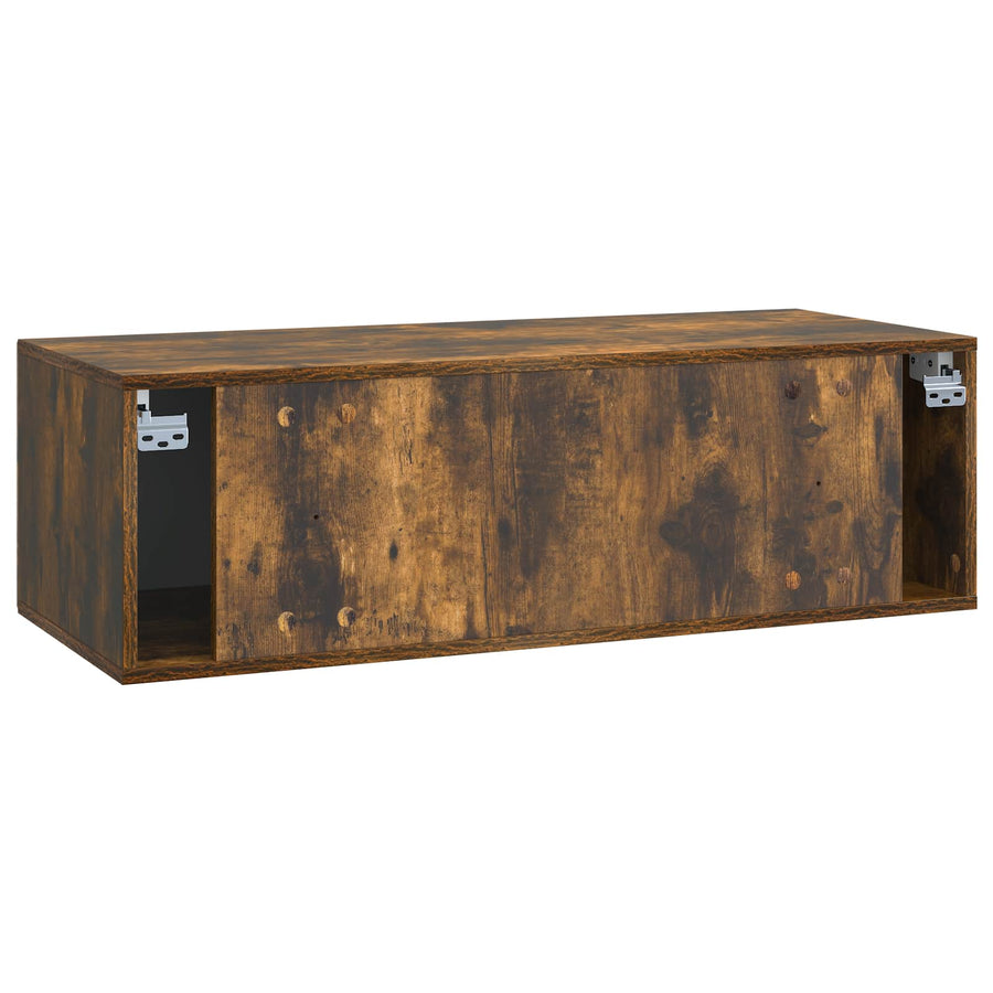 Wandbeugel TV-kast Gerookt eiken 98 x 41 x 30 cm Bewerkt hout