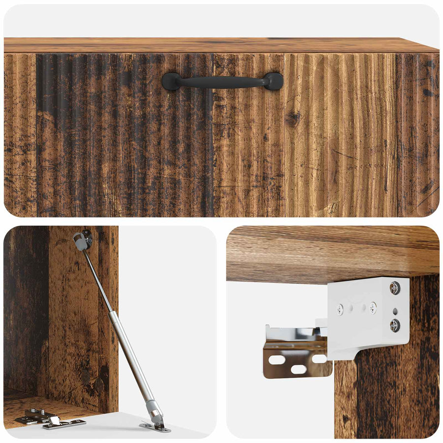 Wandbeugel TV-kast Oud hout 98 x 41 x 30 cm Bewerkt hout