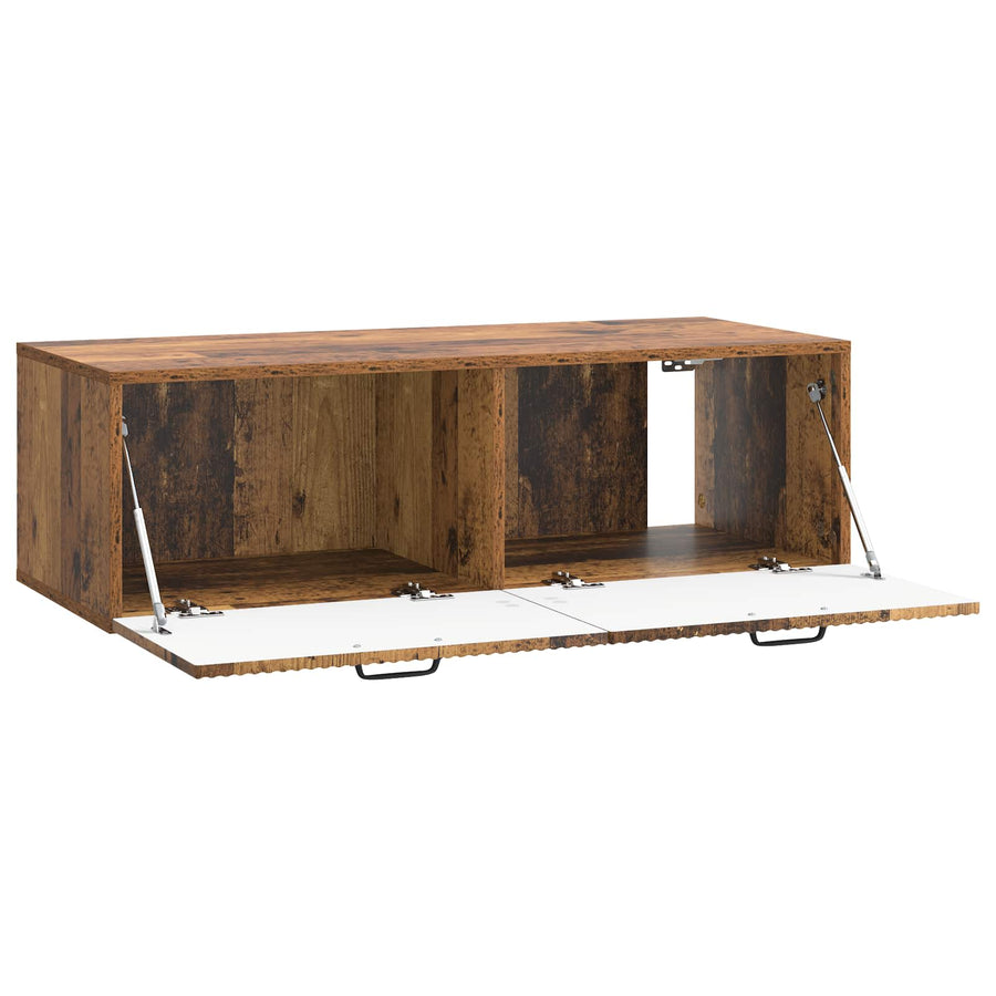 Wandbeugel TV-kast Oud hout 98 x 41 x 30 cm Bewerkt hout