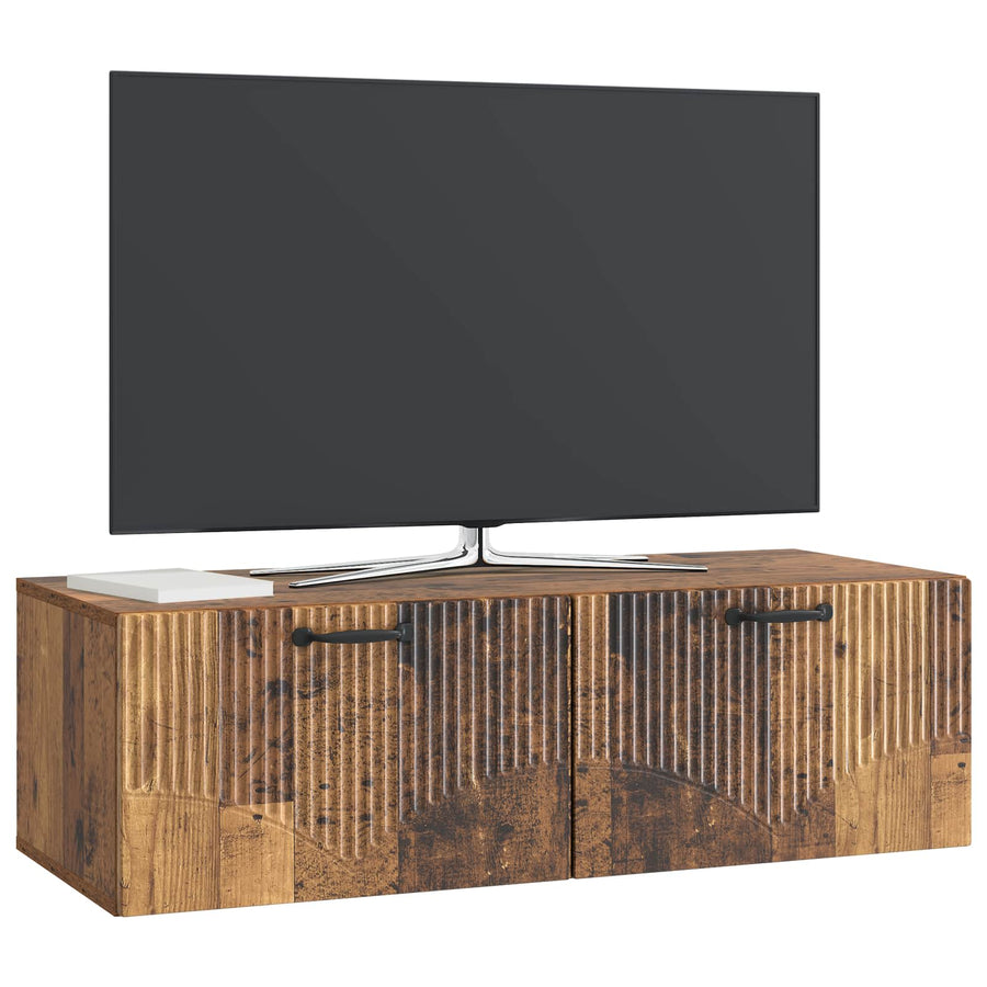 Wandbeugel TV-kast Oud hout 98 x 41 x 30 cm Bewerkt hout
