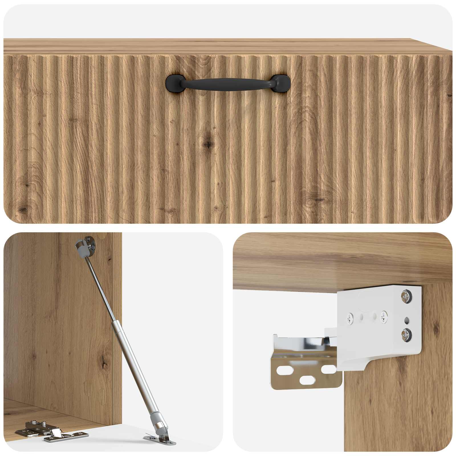 Wandbeugel TV-kast Artisanaal eiken 98 x 41 x 30 cm