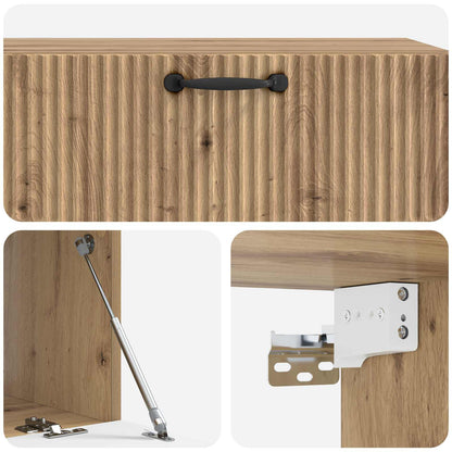 Wandbeugel TV-kast Artisanaal eiken 98 x 41 x 30 cm