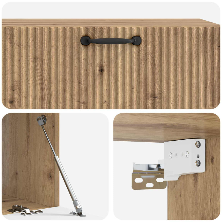 Wandbeugel TV-kast Artisanaal eiken 98 x 41 x 30 cm