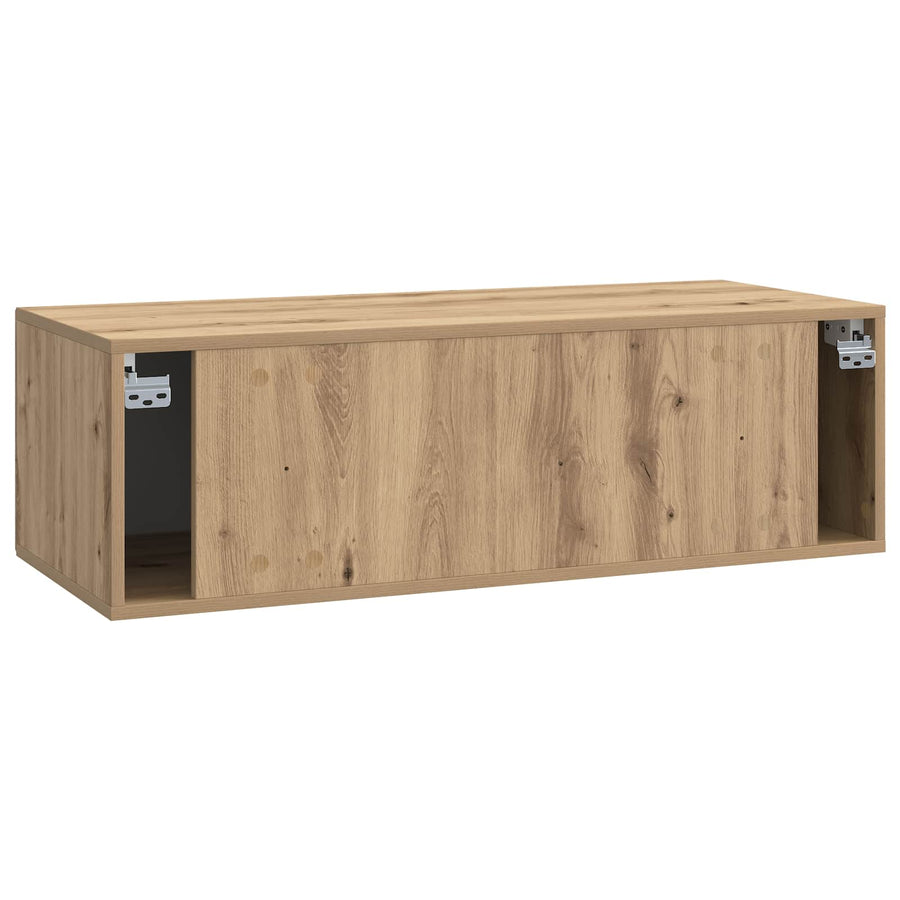 Wandbeugel TV-kast Artisanaal eiken 98 x 41 x 30 cm