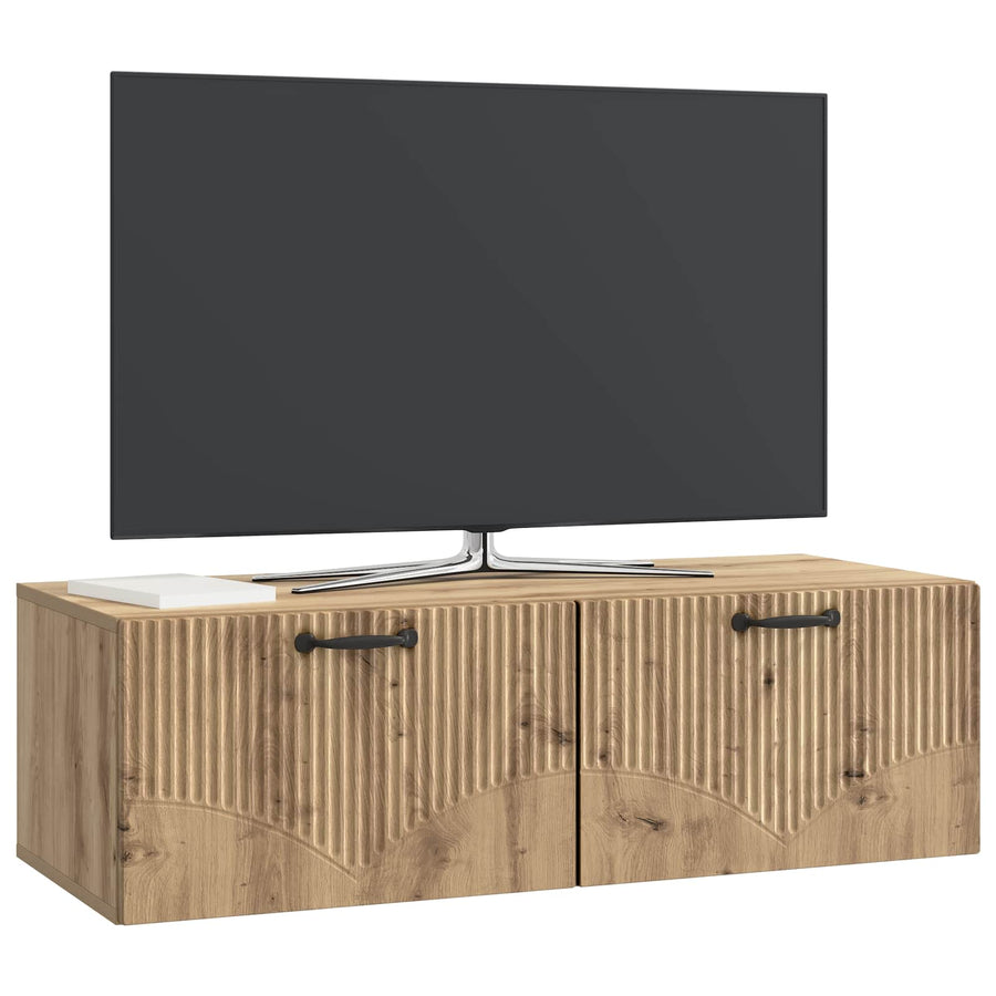 Wandbeugel TV-kast Artisanaal eiken 98 x 41 x 30 cm