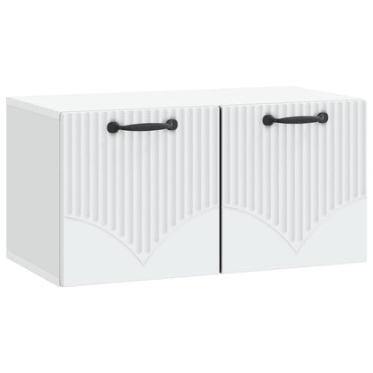Wandbeugel TV-kast Wit 59,5 x 31 x 30 cm Bewerkt hout